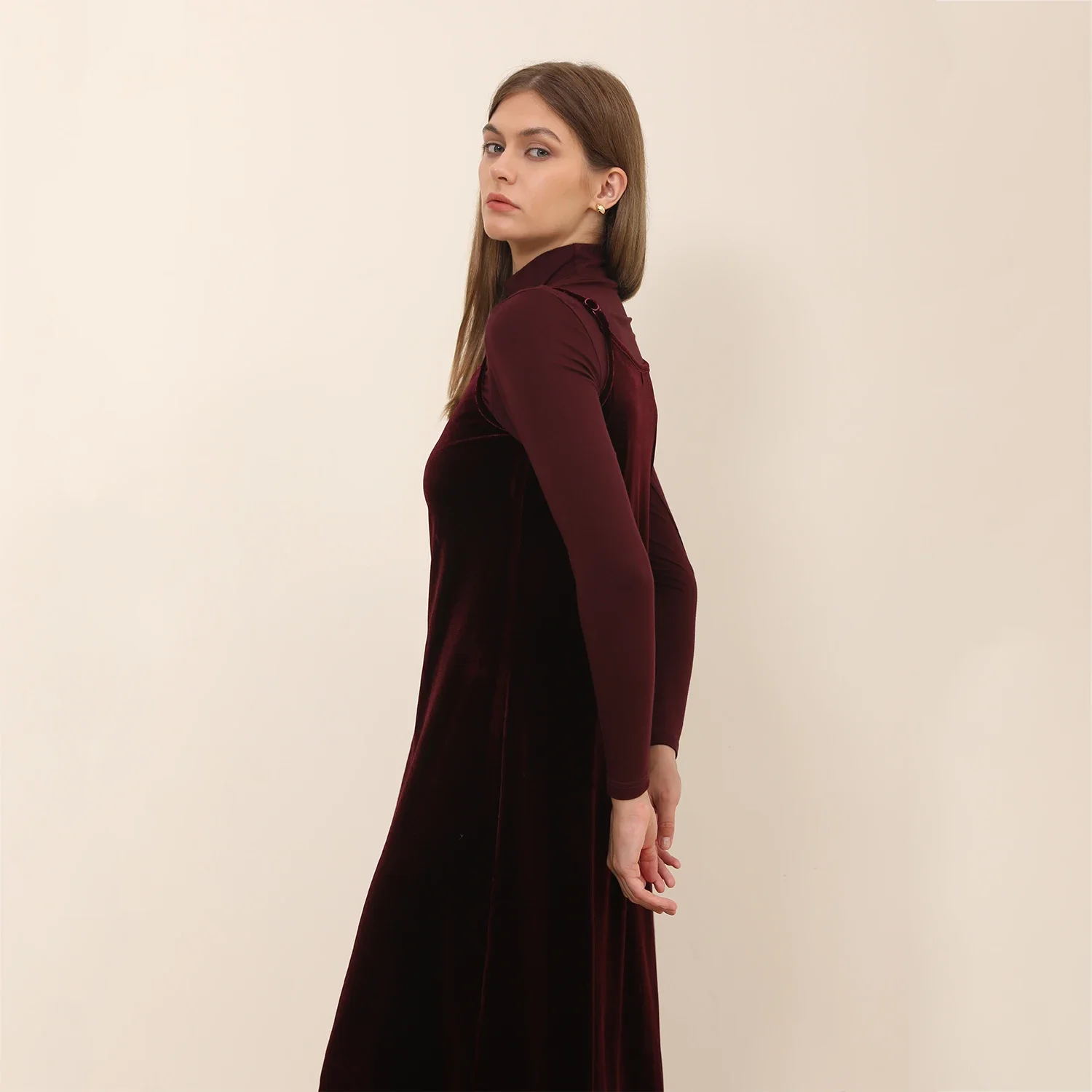 AP 2025 Autumn and Winter Women Velvet Cardigan and Strap Dress Elegant Lady Clothes Ribbed Modal Shirt Customized Three Colors