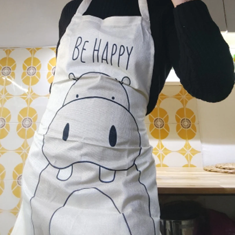 Kitchen Cooking Apron Animal Lion Print Aprons For Elk Bear Fox Women Sleeveless Kids Apron Pinafores Children Aprons Home Bib