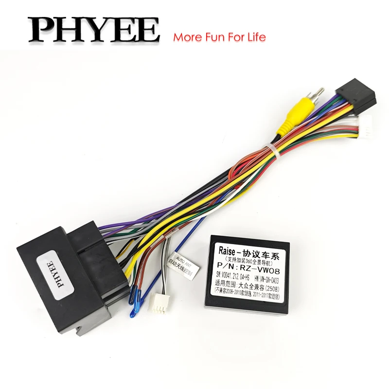 CAN Bus Wiring Harness Adapter, Quadlock 52 Pin for VW MQB Golf 7 Jetta MK7 Polo 6C/AW Passat B8, Plug&Play 16Pin Android Cable