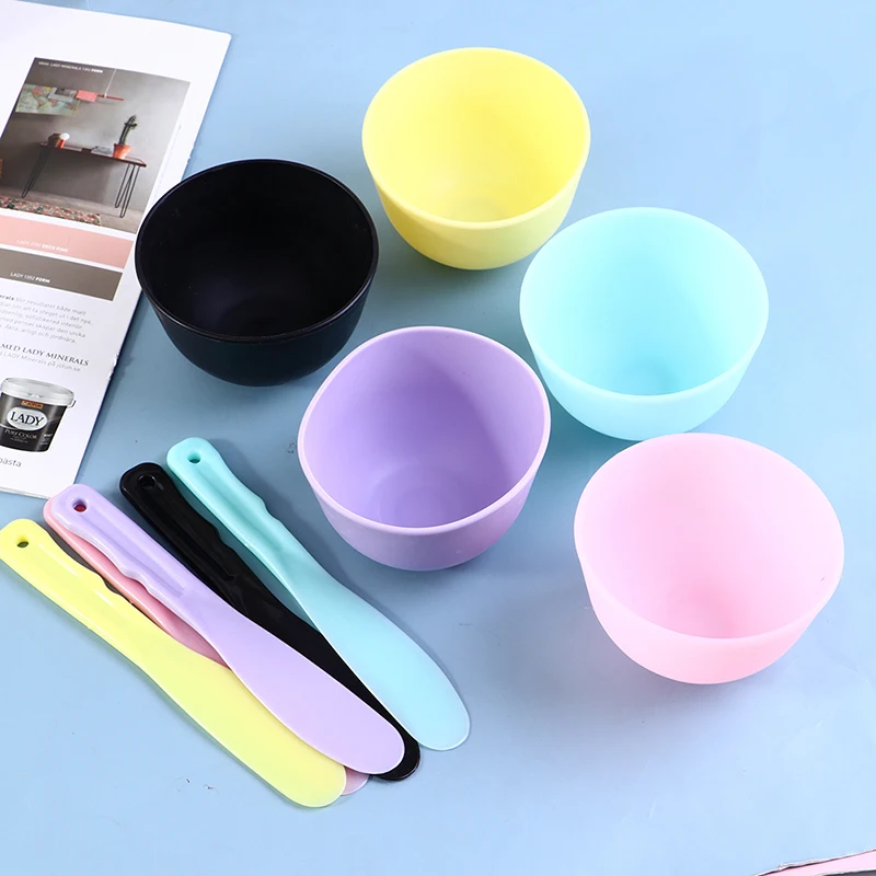 2PCS Convenient DIY Facial Face Mask Tool Set Mixing Bowl Stick Spoon Spatula  Make Up Tool