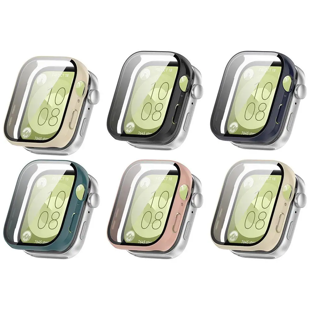 For Huawei Watch Fit 3 Case Full Cover Smartwatch Screen PC Case Protector Solid Color C8W7
