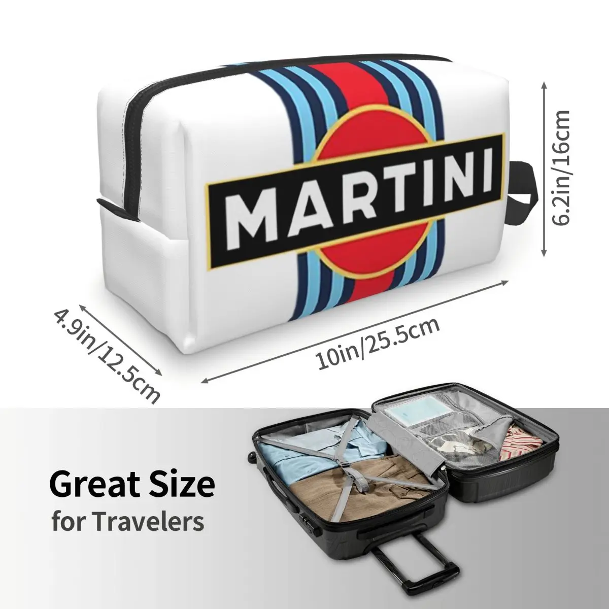 Косметичка в полоску Martini Racing, косметический органайзер для хранения, комплект Dopp, косметичка для туалетных принадлежностей для женщин, красивый дорожный пенал