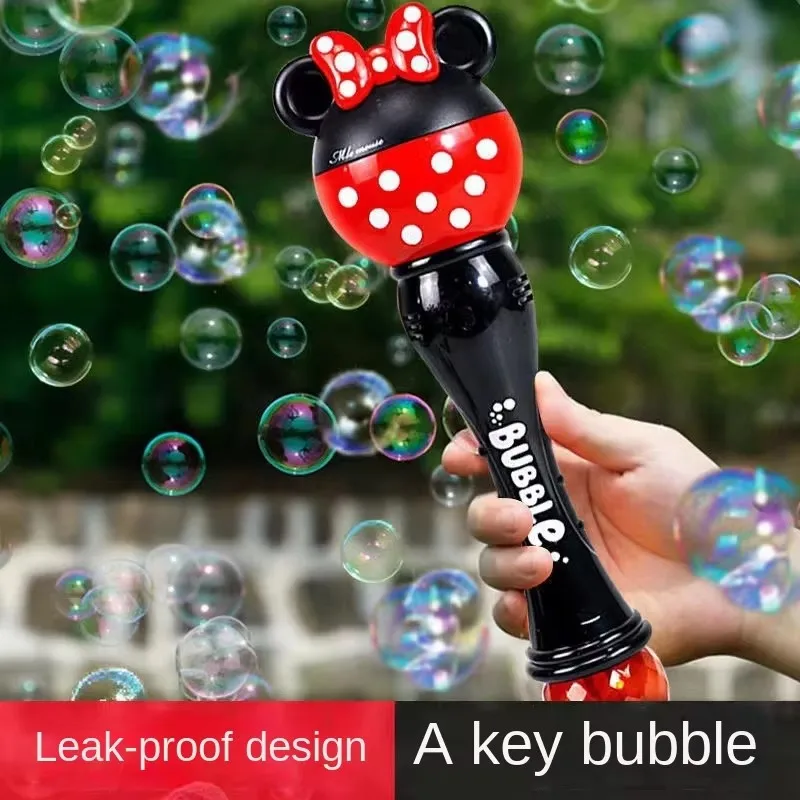 Máquina de Burbujas de Mickey Mouse, Juguete de Varita Mágica para Niños y Niñas, Burbujas de Jabón Eléctricas de Mickey Mouse y Minnie, Regalo para Niños