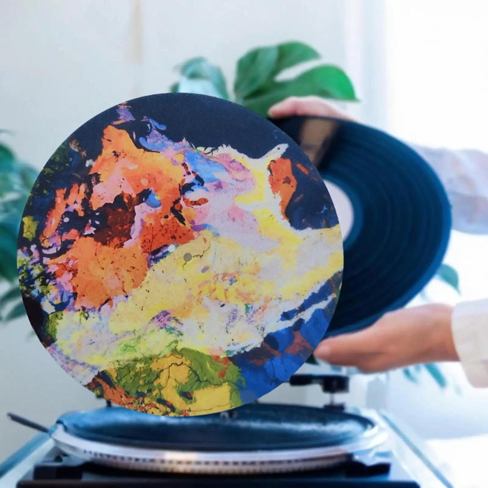 Turntable Platter Mat 12" Vinyl Record Player Felt Record Pad Art Style Home
