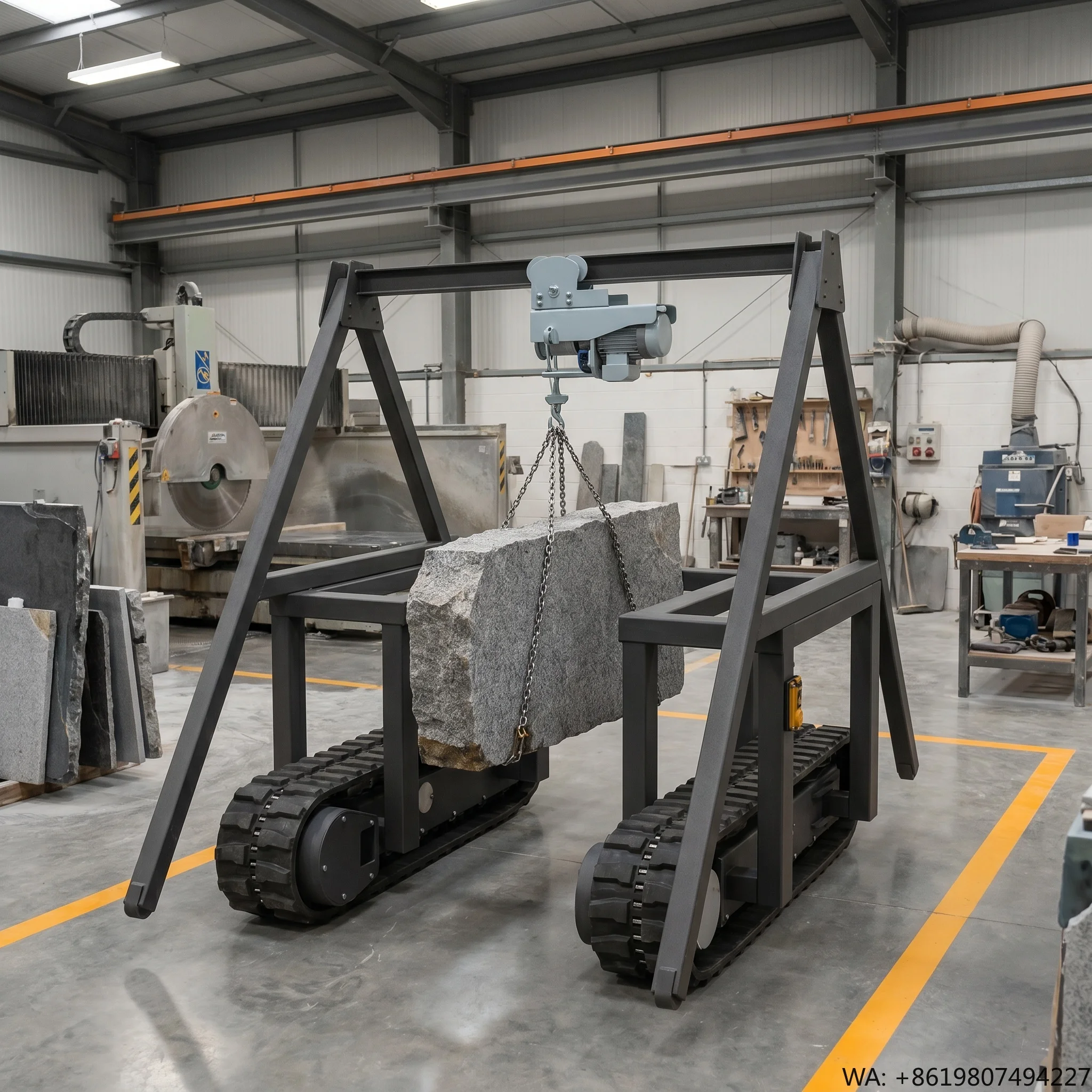 500kg Anti-tilt Tombstone Handling Machine 30 Slope Self-stable Crawler Chassis  Low-noise Stone Carrier 2m Lifting