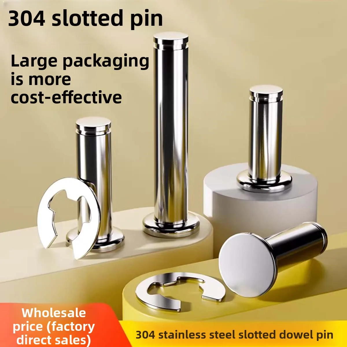 Flat Head Clevis Pin with Retaining Ring M3 M4 M5 M6 M8 M10 Stainless Steel Pins with Circlip Groove Suitable for Clevis