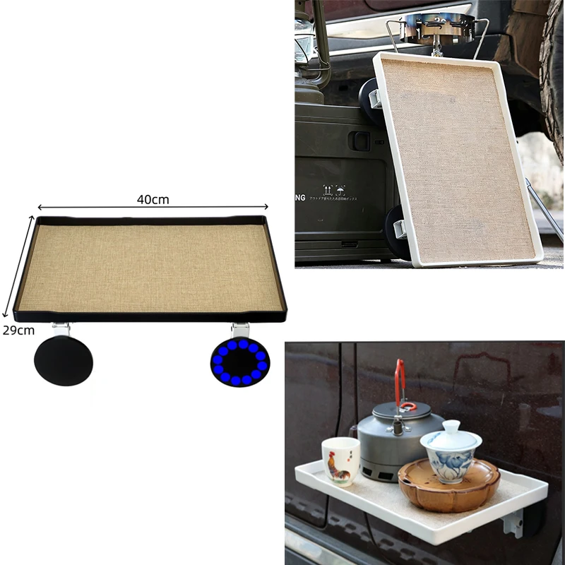 Foldable Magnetic Car Door Camping Tray Side Table Max Load 5kg Outdoor Travel Food Rack For Steel Body SUV Offroad Car