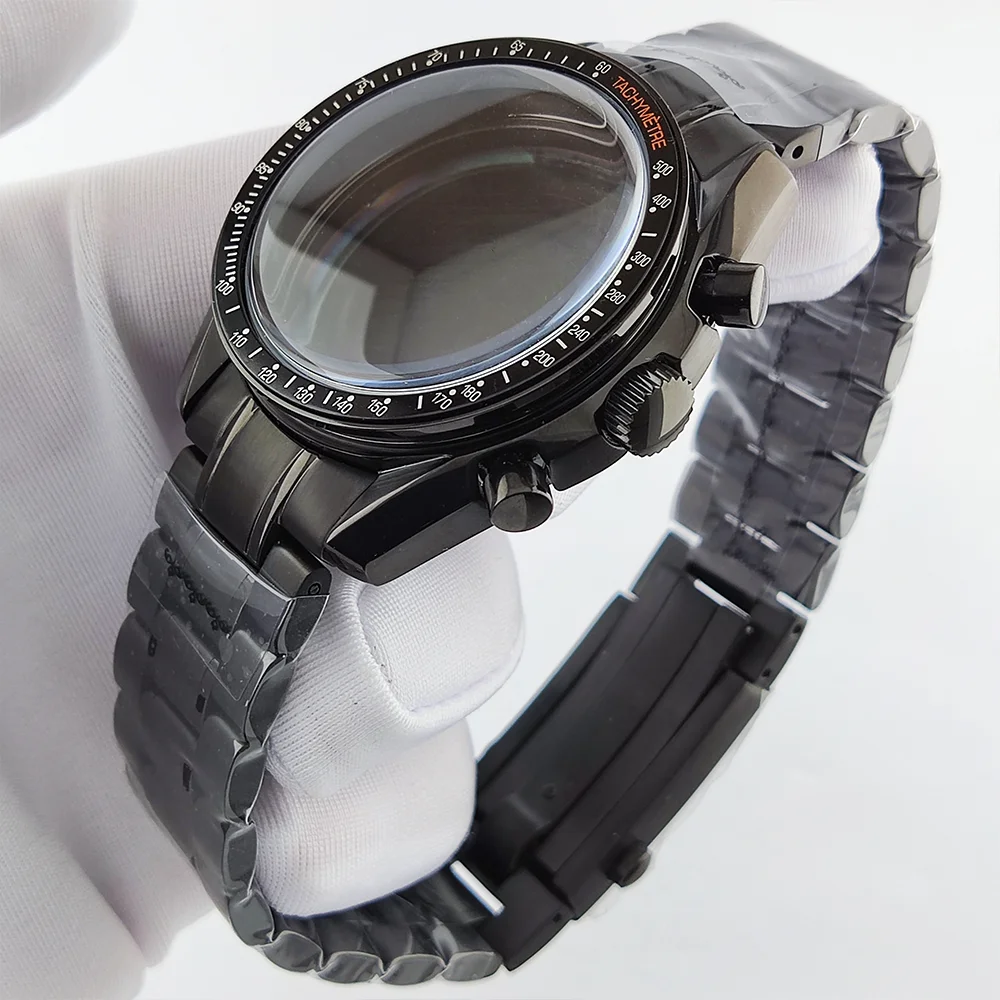 40MM Watch Case Set VK63 Movement Case Sapphire Glass Waterproof Case Luxury Men's Watch Case Fits 32.5mm Dial Case