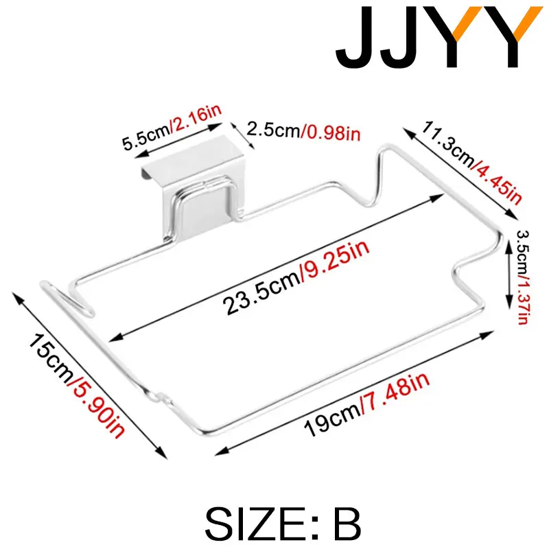 JJYY Kitchen Trash Rack Cabinet Door Garbage Bags Holder Stainless Steel Closet Garbage Storage Holder