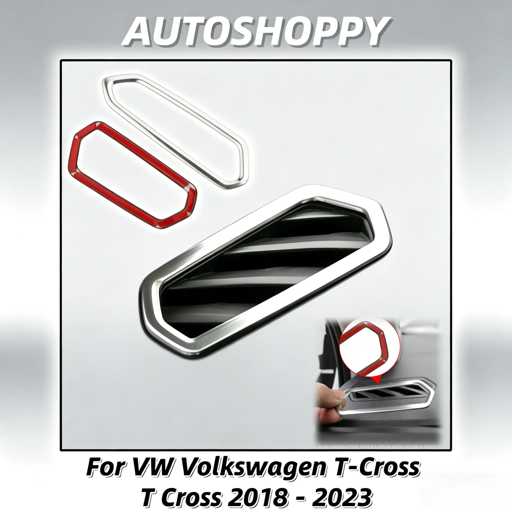 

Car Dashboard Trim AC Vent Frame Volkswagen T-Cross 2018-2023 Car Front Air Vent Outlet Cover Accessories