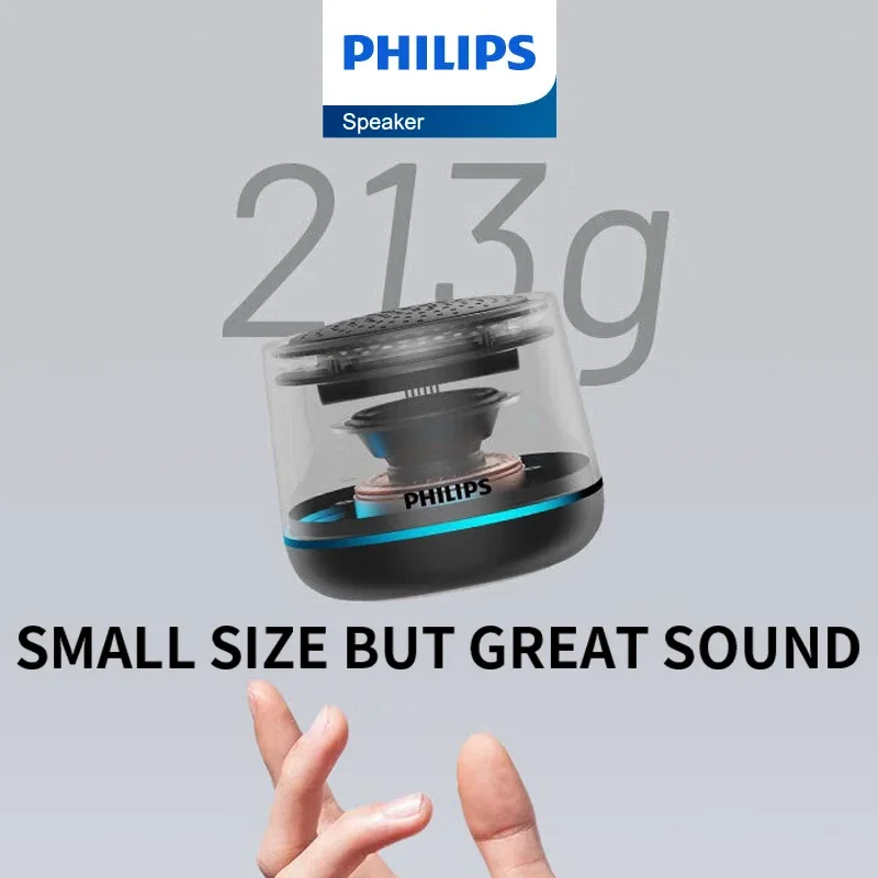 New Philips TAS1009 Mini Speaker Wireless Bluetooth 5.3 Convenient Loudspeaker HiFi Stereo Computer Gaming Outdoor Car Voice Box