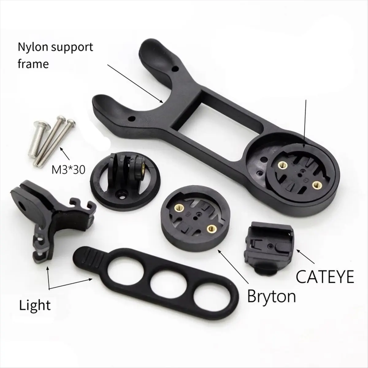 #79E Bicycle Elevation Computer Mount,Integrated Bike Handlebar Computer Mount Holder Support (Black)