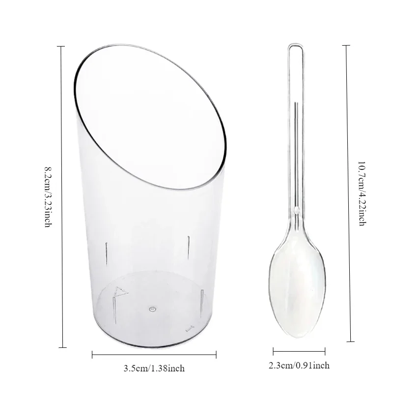 Disposable Dessert Cups Round Slanted Mouth Plastic Yogurt Mousse Cake Birthday Party Appetizer Kitchen Tableware Accessories