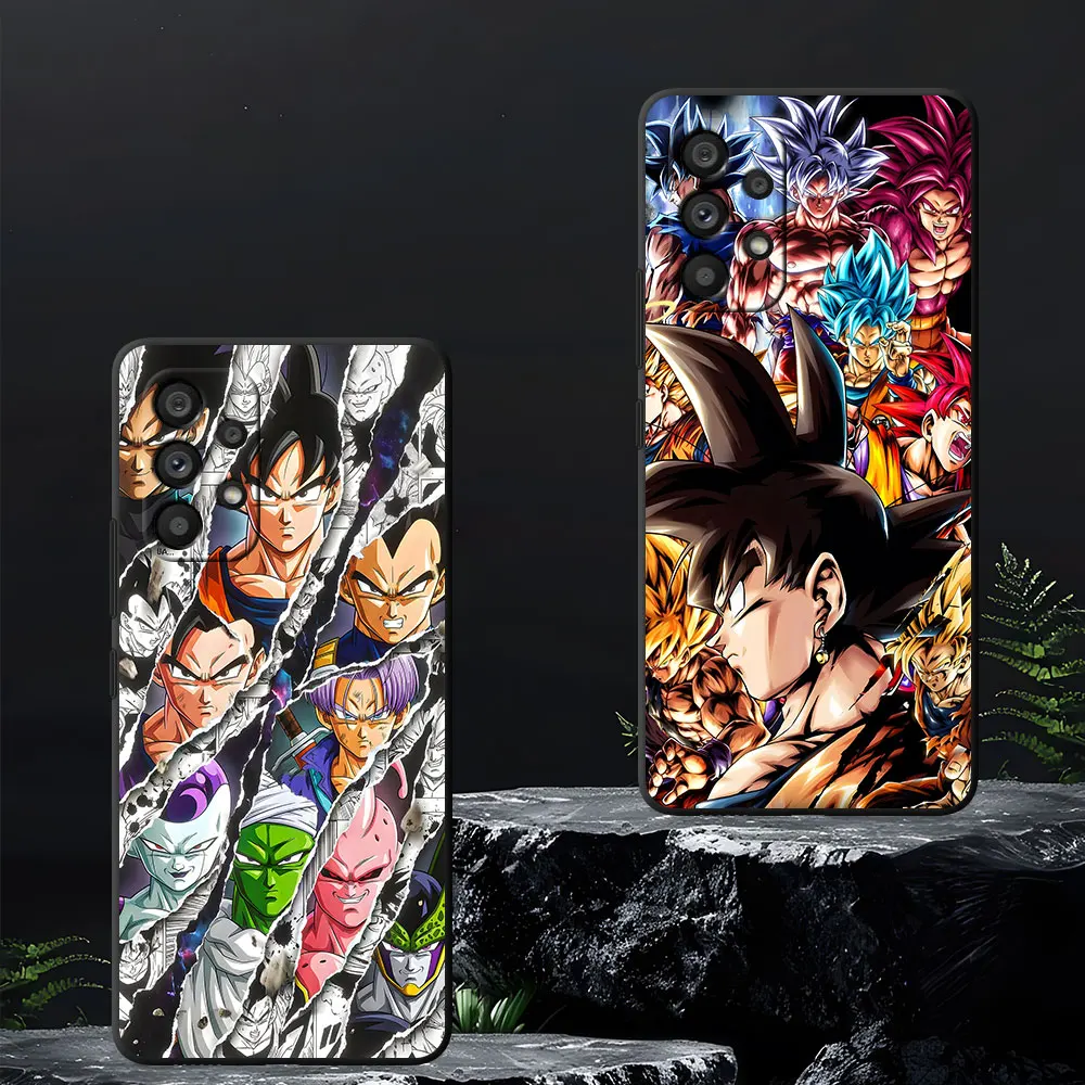 Anime Dragon Ball Character Collage Black Phone Case for Samsung Galaxy A16 A54 A34 A12 A14 A33 A15 A21s A53 A55 A35 TPU Cover