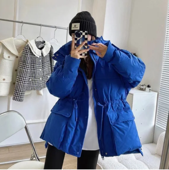 Parkas à capuche en coton pour femmes, veste chaude, manteau en duvet irrégulier, vêtements d'extérieur moelleux à bulles, taille Wcord, proximité, hiver, 2023