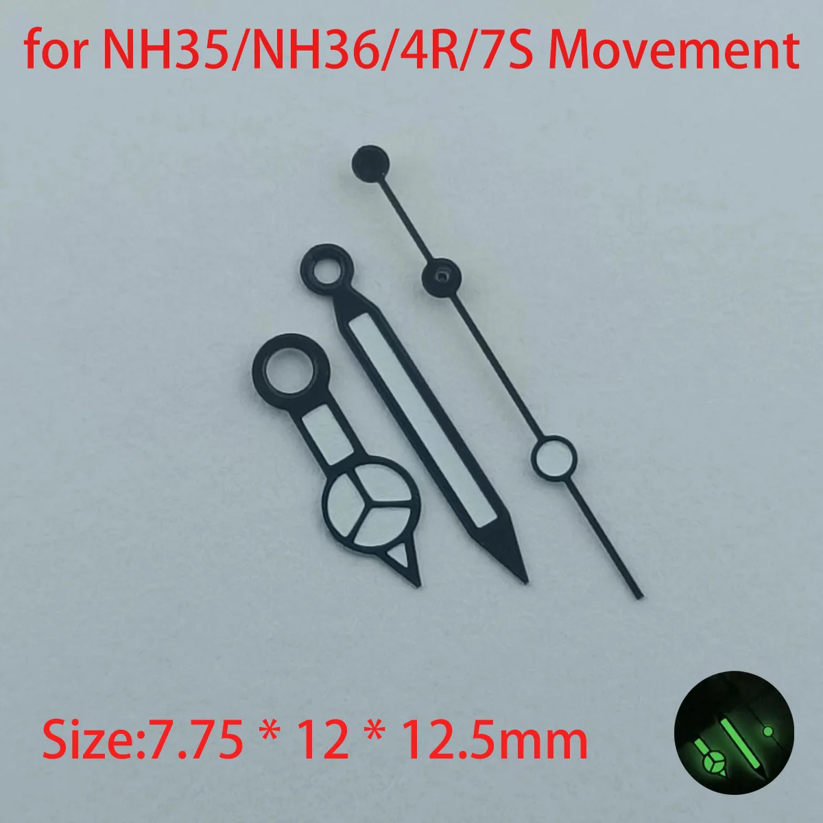 Multi-Color Watch Hand NH35 Hands 7.5mm 12mm 12.5mm Green Luminous Pointers Watch Accessories for NH35/NH36/4R/7S Movement