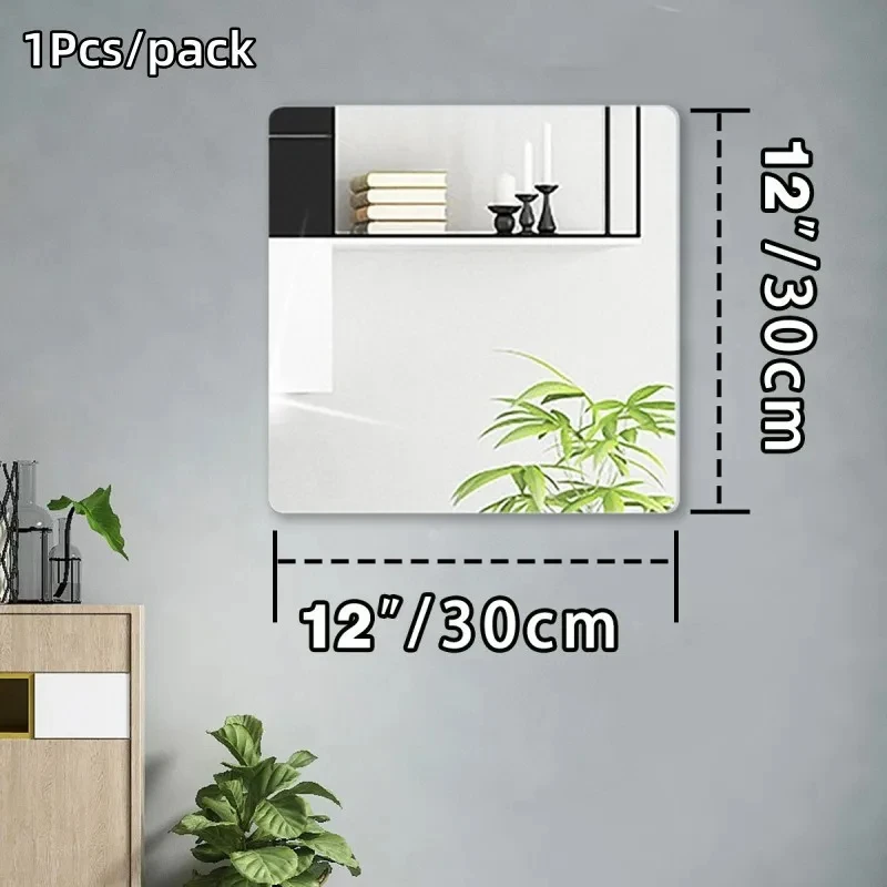 1PCS Explosion-proof bathroom mirror, household dormitory, no punching, mirror sticking bathroom accessories