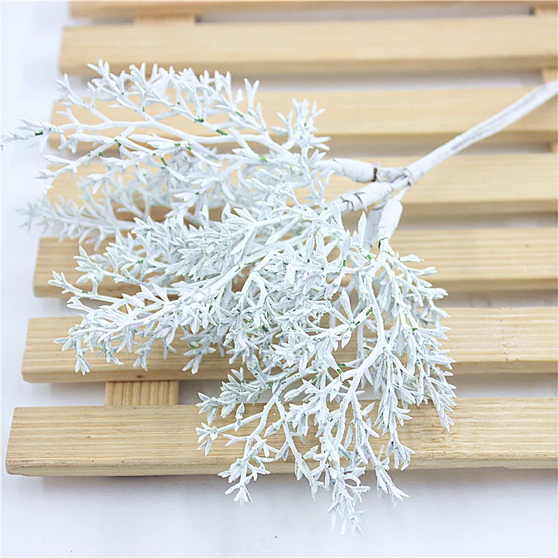 1PCs Snow White Artificial Plant Bouquet Fake Flowers for Christmas Decoration Home Decor Xmas Tree Ornaments Wreath Accessories