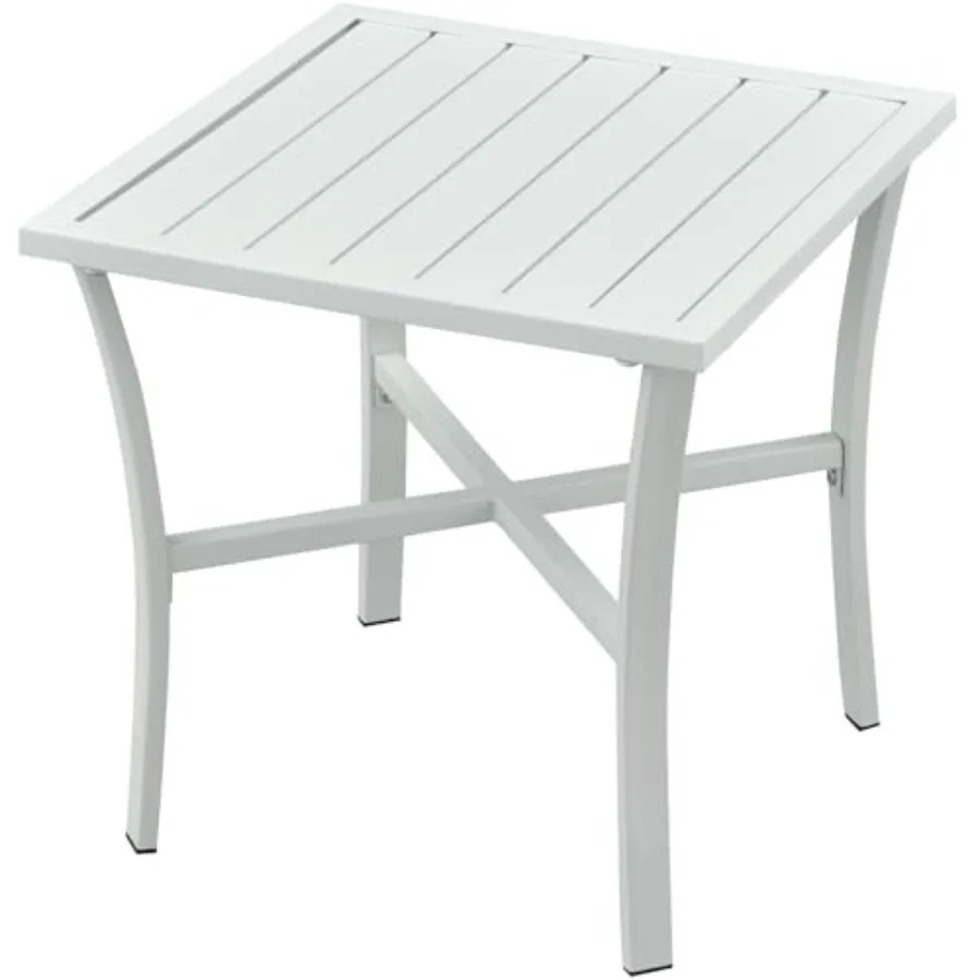 

Outdoor Steel Side Table End Table for Patio Backyard Pool Indoor Companion Easy Maintenance and Weather Resistant