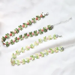 Tulip Flowers Sexy Leaf Choker for Women Neck Clavicle Necklace Lady Jewelry Accessories Girl Gift Lace Gothic