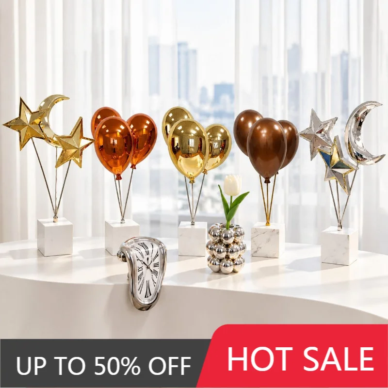 Electroplating Figurines Creative Balloon Figurine Modern Luxury Aesthetic Ornaments Interior Miniature Decoration Crafts