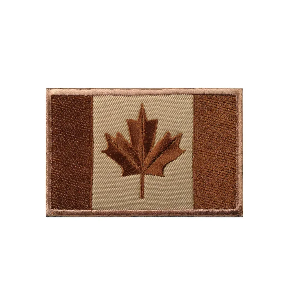 Canada Flag Patch Maple Leaf Multicolor Embroidery Badge Hook and Loop Patches for Clothes Tactical Backpack DIY Arm Badge