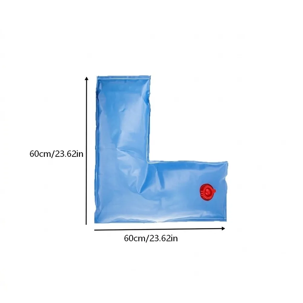 L-Shaped PVC Pool Water Bag 4pcs Winter Cover Anchor Weights For Swimming Pool Protection Windproof Fastener Blue 60x60cm