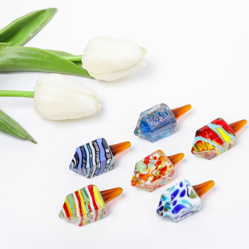 Creative Rotatable Glass Spinning Top Craft Mini Desk Decor Handmade Exquisite Table Ornament Interactive Small Home Decoration