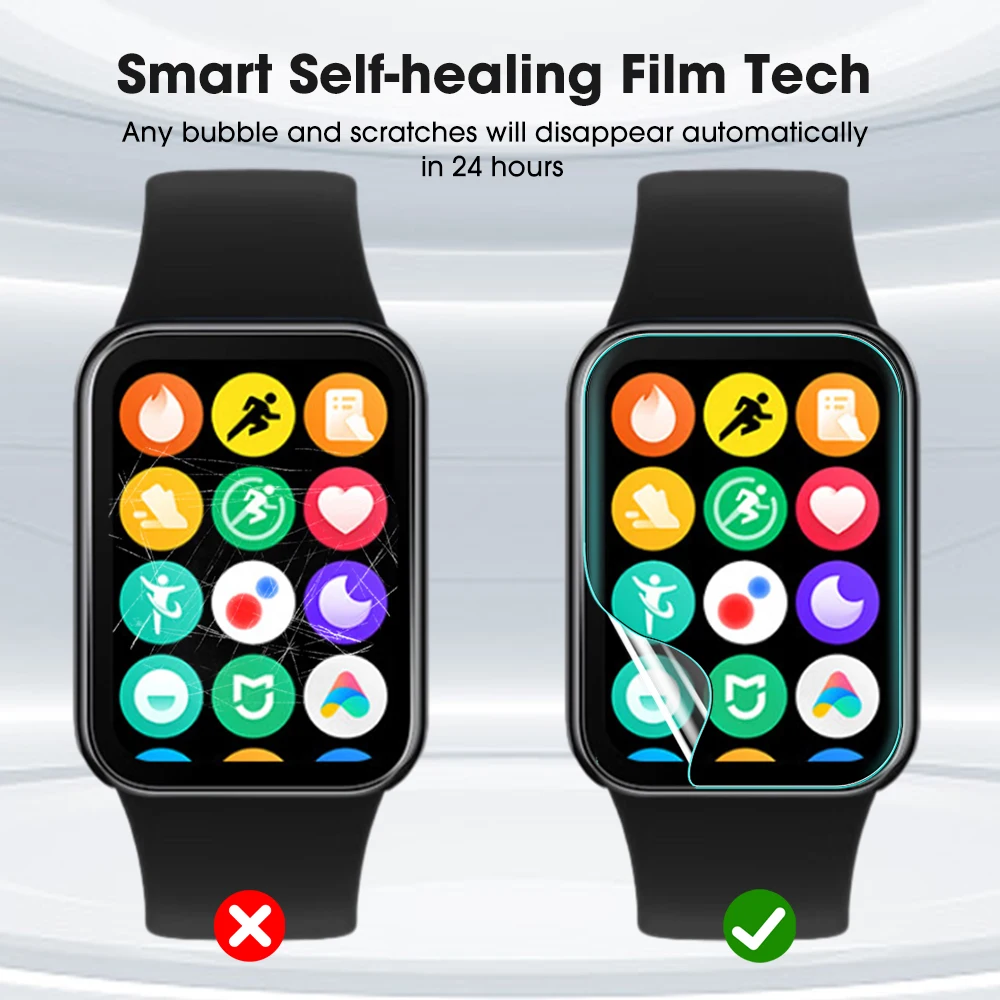 Full Coverage Screen Protectors For Xiaomi Band 8 Active Smartwatch Clear Anti-scratch Hydrogel Films For Miband 8 Active