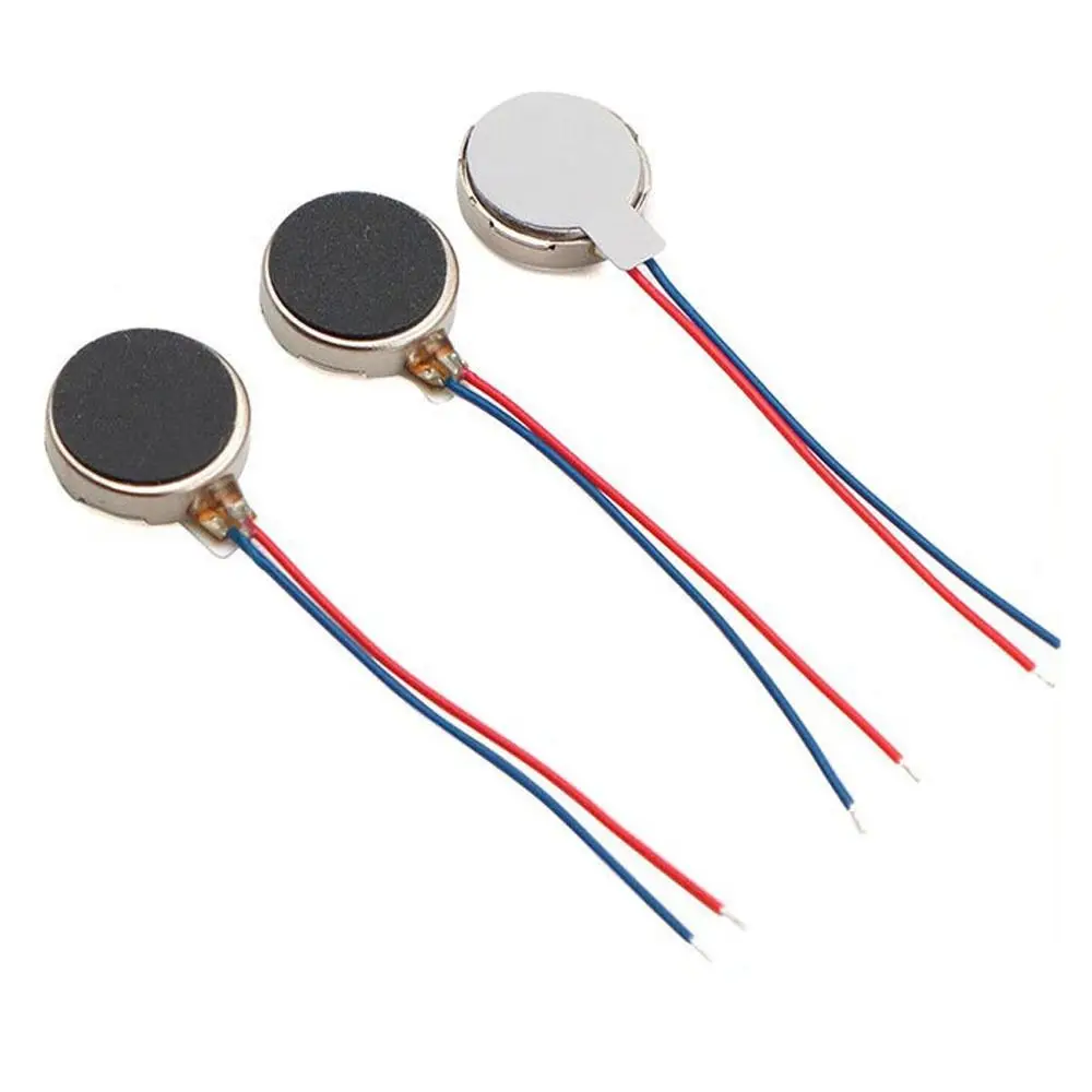 10Pcs DC 3V 3-5V Micro Vibration Motor 1027 1030 1034 1234 10000-12000rpm Coin Button Motor Wire Connection Self Adhesive