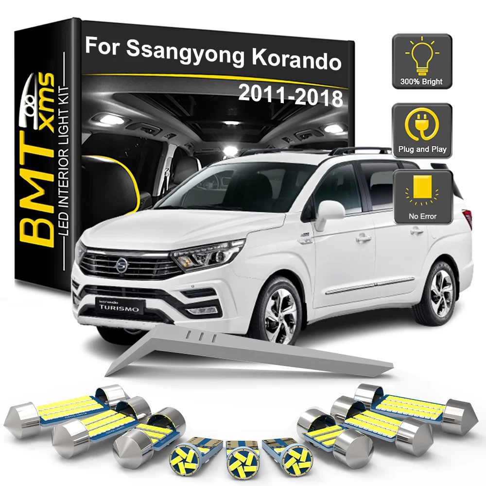 

BMTxms 3/7/11PCS LED Interior Light Bulb Kit For Ssangyong Korando C 2011 2012 2013 2014 2015 2016 2017 2018 Car Accessories
