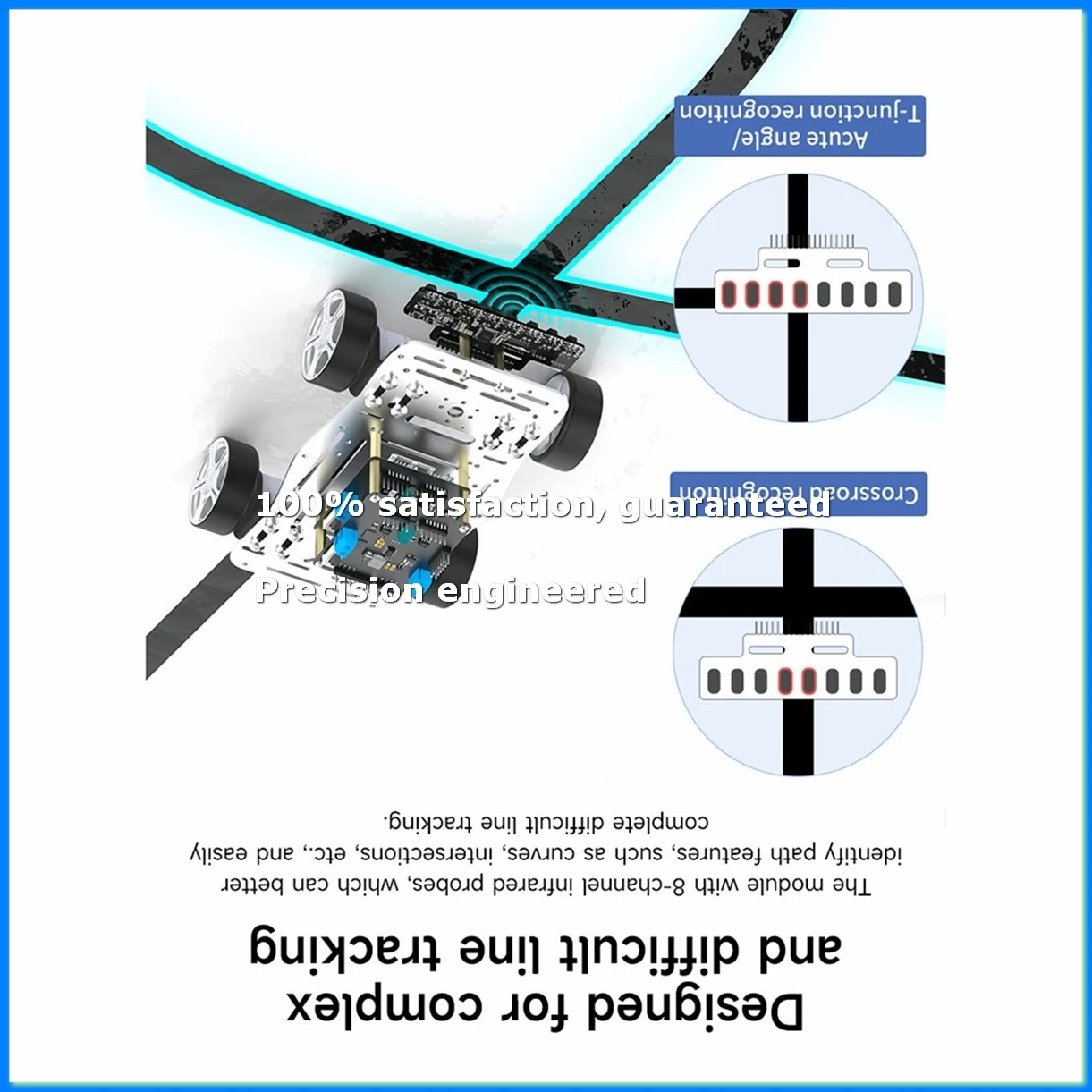 1PCS 8 Channel High Precision Electronic Infrared Line Tracking Sensor Module Support Automatic Calibration A-AT35
