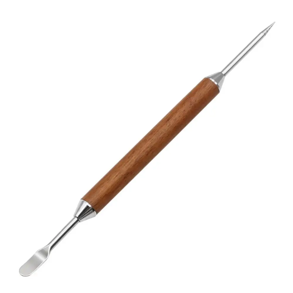 Stainless Steel Coffee Art Needles with Wood Handle Double Ended Design Coffee Latte Art Pen Rustproof with Box