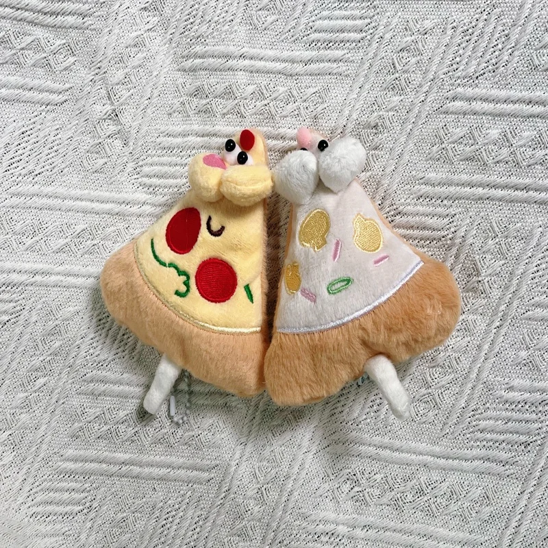 Interesting Pizza Mouse Plush Toys Soft Stuffed Mini Cartoon Mouse Toys Funny Tasty Pizza Keychain Bags Decor