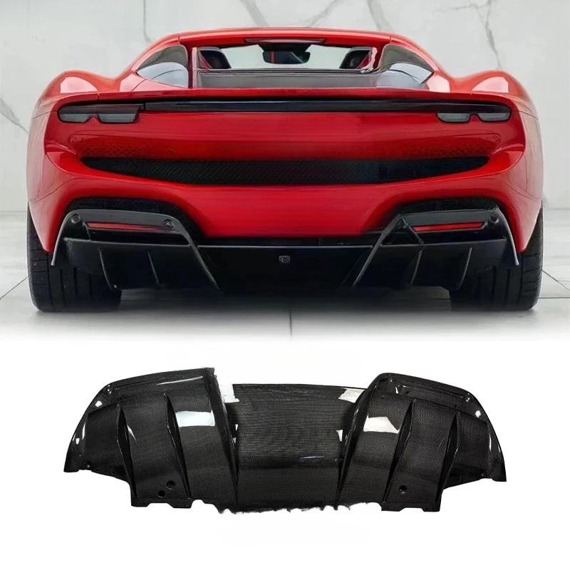 

Carbon Fiber Rear Bumper Lip Diffuser For 296 GTB GTS 2021+