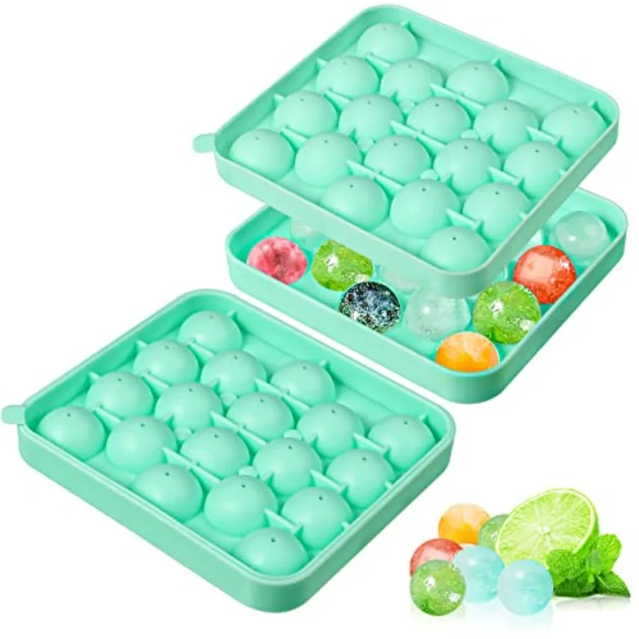 

2 Pack Silicone Round Ice Cube Molds 1.1 Inch Ice Ball Maker Easy Release Silicone Circle Ice Cube Tray Making 36PCS Sphere Ice