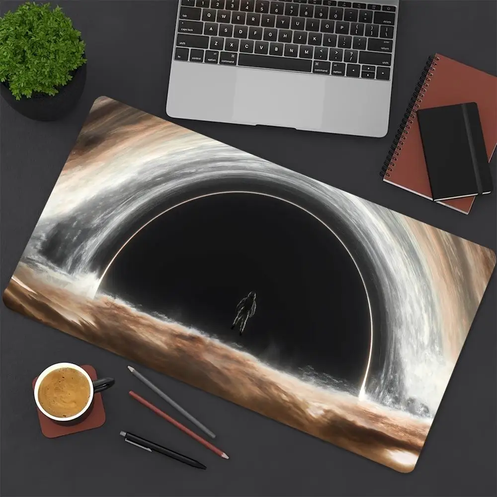 Space Black Hole Galaxy Extended Gaming Mouse Pad Anti-slip Desk Mat Stitched Edge Aesthetic Decor for PC Gamer Office Laptop