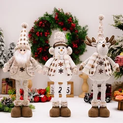 Santa Claus Snowman Elk Telescopic Doll Ornament Merry Christmas Decor for Home Kids Gifts Happy New Year Atmosphere Arrangement