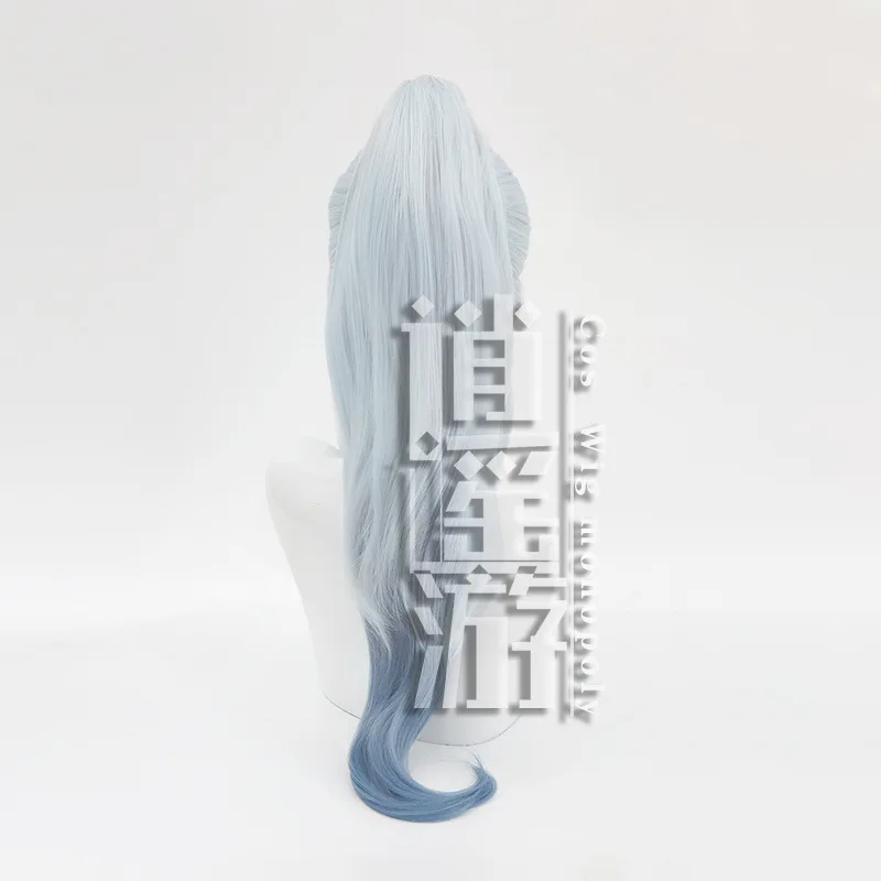 Genshin Impact Kamisato Ayaka Cosplay Wig Light Silver Ponytail Character Styling Halloween Gift