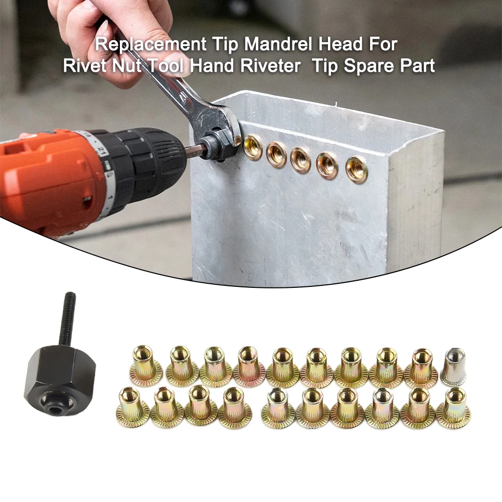 

21PCS Hand Rivet Nut Set M3-M12 For Hand Rivet Tool Belt With Aluminum Iron Galvanized Nuts Hand Riveter Tip Spare Accessories