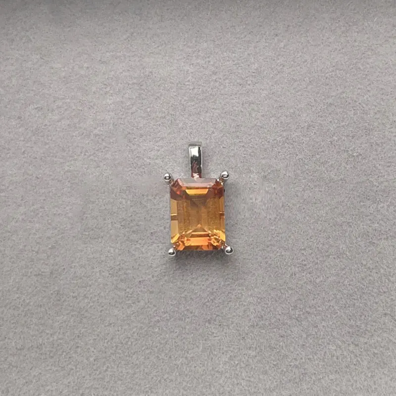 

Настоящий темно-оранжевый кулон с цитрином 6 мм * 8 мм 1,2 карата, ожерелье из натурального цитрина, кулон, серебряное кольцо 925 пробы, позолота 18 карат