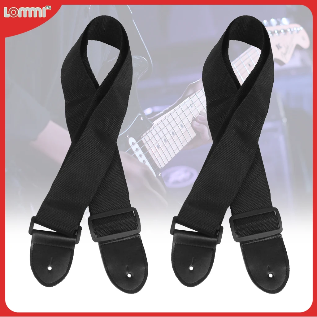 

2//5/10PCS Guitar Strap Leather Head Adjustable Shoulder Strap For Classical Guitar Electric Guitar Bass Ukulele Parts Black