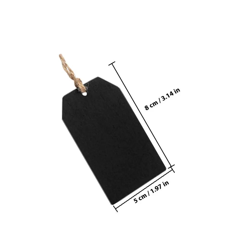 32Pcs Reusable Mini Wooden Chalkboard Tags Hanging Chalkboard Labels with String Small Erasable Blackboard Signs for Stockings