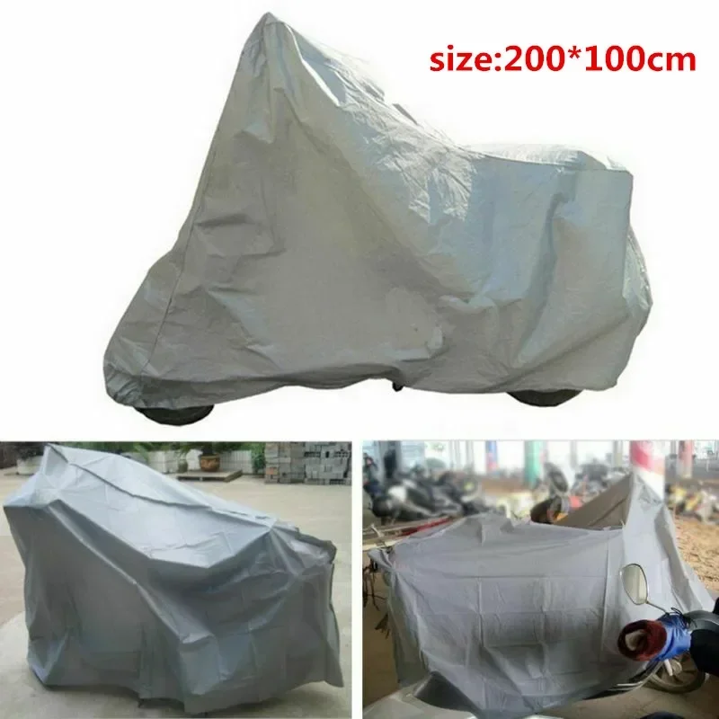 

Silver Gray Motorcycle Protective Cover 200*100cm Replacement Accessory Scooter Outdoor Rain&Dust UV Proof PEVA Auto Accessories