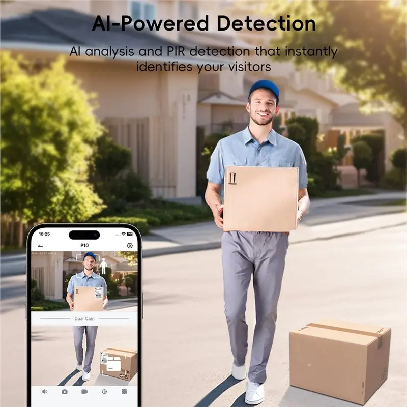 【ADD TO CART 】Dual Lens Video Battery/Wired Power Doorbell Wireless With Chime, 2-Way Audio, Voice Change Functionality