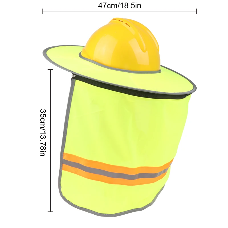 Imagem -03 - Summer Hard Hat Sun Shield Capacetes de Segurança Neck Shield Stripe Reflective Viseira Boné Chapéu Acessórios Novo