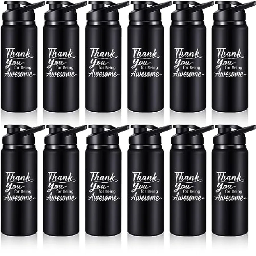 

12 Pcs Thank You for Being Awesome Aluminum Water Bottles Bulk Lightweight Sports Water Bottles Inspirational Bike Water Bottle