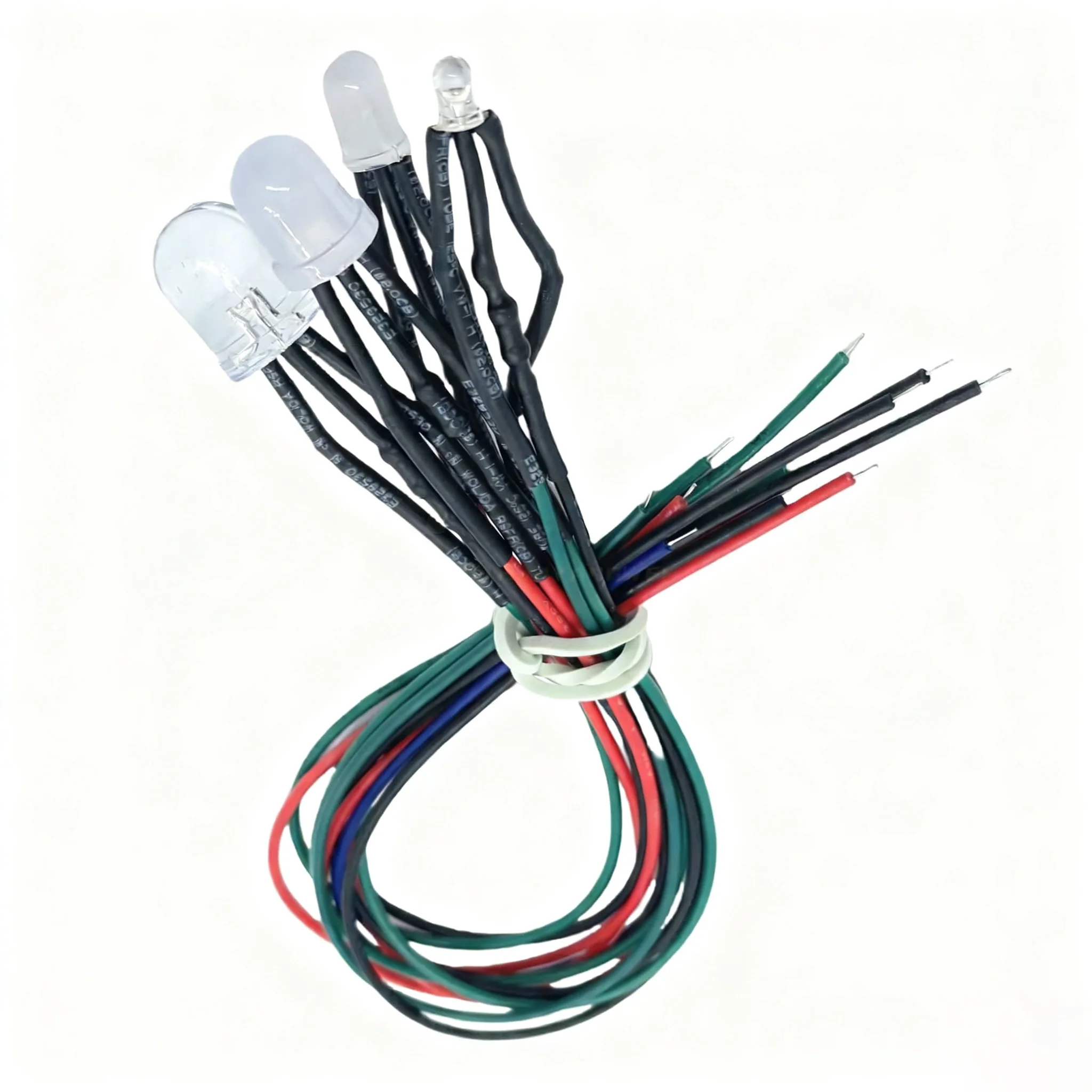 F3/5/8/10MM Dual-Color LED Indicator Light With Wired Light-Emitting Diodes, Red, Green, Blue and Yellow, 3V, 12V, 220V