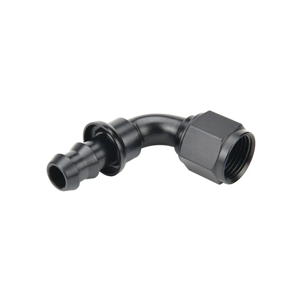 Push Lock Barb Type Hose End Fittings 4AN 6AN 8AN 10AN 12AN Straight 45 90 180 Degree For Rubber Line Oil Fuel Kits Hose Adaptor