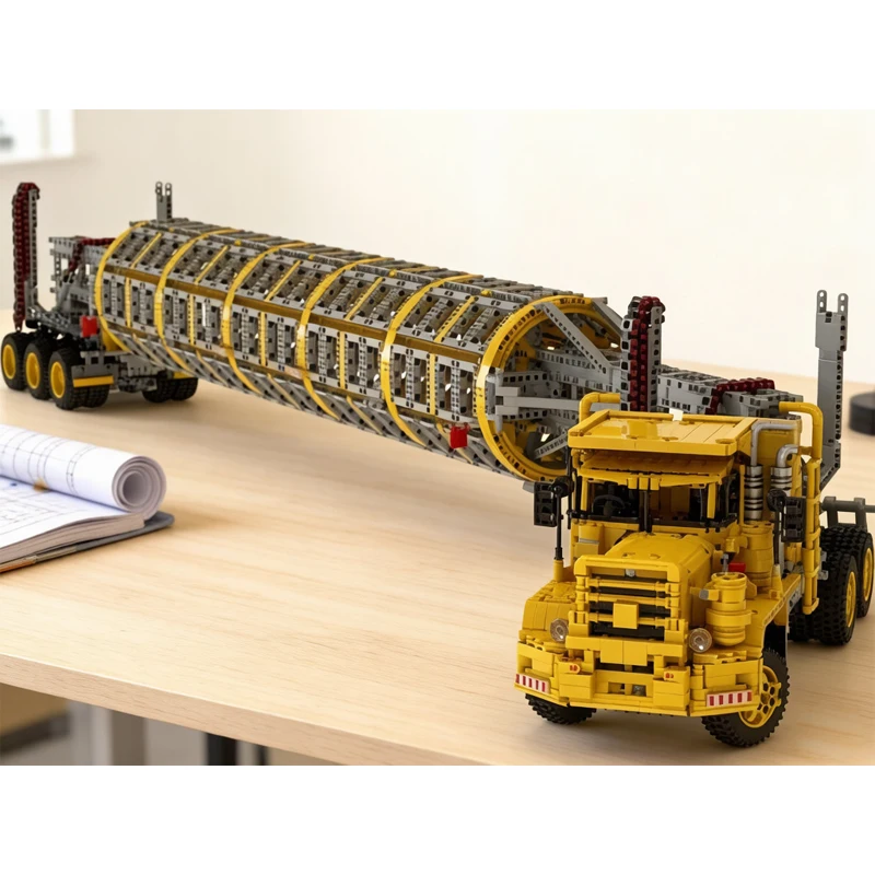 

New Large-Capacity Transport Truck Building Block Model, 5560-Piece Puzzle Educational Birthday Christmas Toy Gift MOC-107151